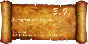 Burgmayer Ixion névjegykártya